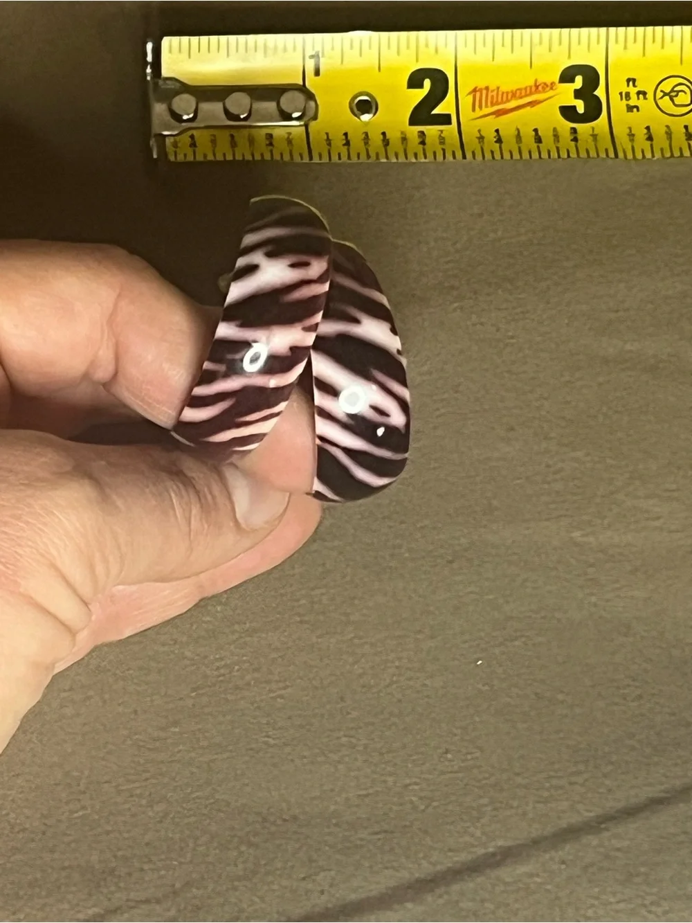 Pink Zebra-Print Crescent Hoop Earrings - Women Jewelry